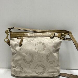 Coach Cream and Gold Crossbody Bag​